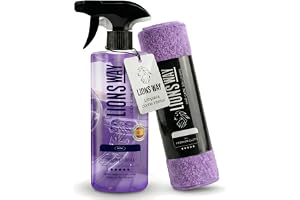 LionsWay Limpia Salpicaderos Coche 3en1 | Limpiador Interior | 500 ml | RECOVER BRILLO · Limpia, Restaura y Perfuma · Olor a Nuevo · Antihuellas · Uso Profesional · Incluye Bayeta