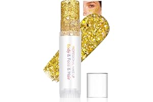 LYSDEFEU Paillettes Visage,6 Couleurs De Paillettes Gel,Maquillage Festival Set Fluorescent Paillette Doré, Longue Durée de Vie, Imperméable, Accessoire de Festival Halloween pour Femme et Homme-02