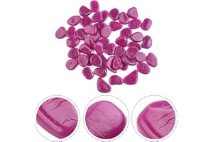 PUUPAA Lot de 50 galets lumineux pour aquarium, pierres décoratives, jardin, aquarium, jardinière, allée, revêtement de couleur violet