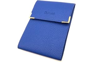 Charmoni - Marvin - Porte chéquier Long Pliant - Talon à Gauche - 3 emplacements Carte bancaire - 3 Plis - Compact - en Cuir Vachette - 10,5 cm X 14,5 cm (Bleu Roi)