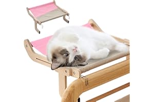 Hamac PRITOK pour Chat - Lit Chauffant de Fenêtre Suspendu - Stable jusqu'à 18 kg (Rose)