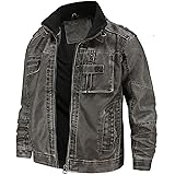 Retro male plus size jacket casual wash jacket stand collar jacket 3D motorcycle suit