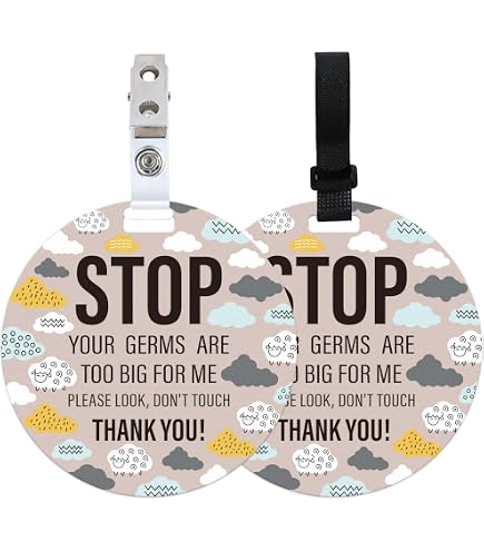 Do Not Touch Baby Signs 2-Pack - Greenery Design, 5 Inch Tags For Car Seat Or Stroller - View #6