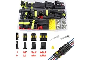 LONNEY 352 STK KFZ Stecker Wasserdicht, KFZ Steckverbinder 1/2/3/4 Pin (2 Polig 6stk) Superseal Wasserdichte Steckverbinder für KFZ Motorrad Auto Boots LKW