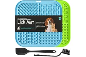 HOTUT Tappetino da Leccare per Cani e Gatti,2 Pezzi Cane Pad Leccare con Spatola e Spazzola,Senza BPA Lick Mat per Cani con Ventosa per Bagno Toelettatura,Alleviare L'ansia