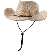 Chapeau Cowboy Femme GEMVIE - Paille Léger Anti-UV - Style Western Plage Été