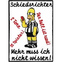 Eishockey-Aufnäher 'Anti-Schiedsrichter' - Bestickt, 100x85 Mm, Zum Aufbügeln Oder Aufnähen, Blau