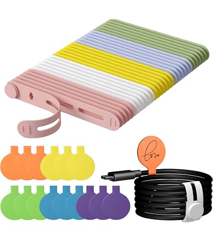 Lot De 16 Serre-câbles En Silicone Réutilisables - 8 Petits (8 Cm) Et 8 Grands (13 Cm) - Noir, Gestion Câbles Maison/bureau/voiture