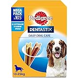 Pedigree Dentastix Snack per la Igiene Orale (Cane Medio 10-25 kg), 180g 105 Pezzi - 15 Confezioni da 7 pezzi (105 Pezzi tota