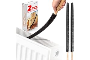 Holikme Radiator Cleaner Brush, 2 Pack Radiator Duster, Long Flexible with Wood Handle, Cleaning Brush for Radiator, Dust Bristle Brush