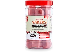 YAKERS Natural Dog Chew & Occupier Tub, Extra Large, Strawberry, 5 Chews (Pack of 1)