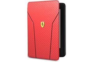 Ferrari Hülle für Kindle Paperwhite, Modell Carbon, mit Schlaf-/Wach-Funktion, Rot – nicht geeignet für Modelle der 10. Generation (2018)