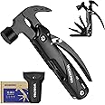 WORKPRO 12 in 1 Multi-Tool Hammer with Carry Bag-Pure Black, Multi Tool with Pliers, Nail Remover,Saw, Bottle Opener, Screwdriver, Multi Tool for Hiking, Fishing, Outdoors, Camping