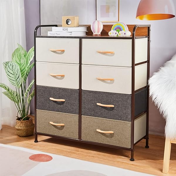 HOME CUBE Matte Fabric Chest of Drawer for Storage,Dresser with