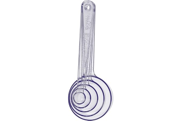 GastroMax Ensemble de 5 cuillères de mesure - Plastique sans BPA - Lot d’ustensiles qui comprend 1 cuillère doseuse de 1 ml, 1 de 5 ml, 1 de 15 ml, 1 de 50 ml et 1 de 100 ml - Transparentes