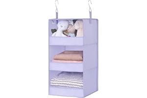 GRANNY SAYS Organizador Colgante 3 Compartimentos, Pack de 1 Organizador de Armario Plegable, Estanterias Colgantes, Hanging Storage Organiser for Wardrobe, Morado