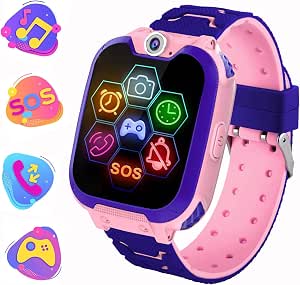 Kinderuhr Spiel MP3-Musikplyer Smartwatch - Musik Spielen Smart Handleband  Telefon mit Kamera Fackel Rechner Kurzzeitmesser Wecker für 3-15 Kinder  Geschenk, Pink: Amazon.de: Uhren