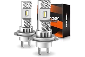 SEALIGHT Ampoules de Phare LED H7, 6000K Blanc 300% de Luminosité, 1:1 Taille Remplace Les Lampes Halogènes,Feux de Route et Feux de Croisement, Plug-and-Play,Lot de 2