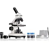 Bresser Biolux NV 20x-1280x Microscope, White | Incident and transmitted light, USB HD camera for PC, Windows 10 and 11, Mech