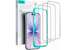 ESR 3 Pack for iPhone 17/iPhone 16 Pro Screen Protector, Tempered Glass Film with Easy Installation Tool, 9H Hardness, Military-Grade Shatterproof, HD Clear, Scratch Resistant