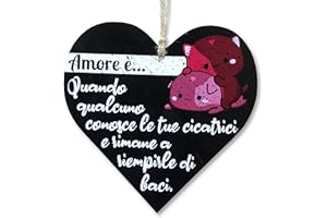 CARISPIBET Amore è | Segno Romantico per la Decorazione della casa Targa Muro Decorativi Appendere Cartello Soggiorno cartelli Camera segni12 x 12 cm