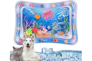 LERYVEO Alfombra de Agua para Gatos | 17x22 Pulgadas Alfombra Sensorial de Agua para Gatos | Estera de Agua Sensorial Inflable para Gatos y Perros | Tapetes Sensoriales para Mascotas de Interior