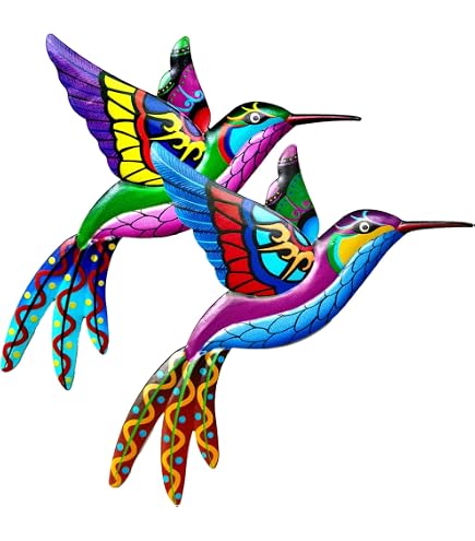 Pduoduo Set di decorazioni murali di uccelli in metallo uccelli in metallo su rami decorazioni da appendere a parete per la casa il soggiorno il giardino il balcone l'interno e l'esterno