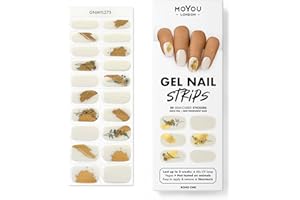 MOYOU LONDON Autocollants auto-adhésifs pour ongles en Gel Semi-durci, lampe UV/LED requise, 20 enveloppes de vernis à ongles en Gel, autocollants pour Nail Art - Boho Chic