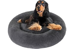 SLPRO Hundebett für mittelgroße Hunde - Hundekissen Flauschig und Waschbar - das Beste rundum Wohlgefühl für Vierbeiner - Hundekorb rund perfekt für Hunde wie Frenchie und Chow-Chow bis 25kg Ø 80cm
