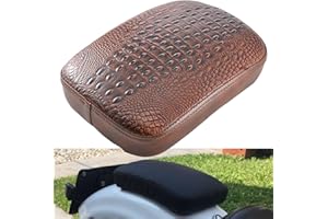 NATGIC Sedile Passeggero Per Moto Pelle Di Coccodrillo Nero Sedile Per Moto A Ventosa Sedile Posteriore Per Sedile Passeggero per H-harley Davidson Bobber Chopper (8 Ventose - Marrone)