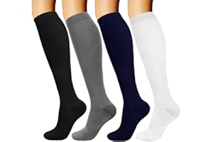 DRESHOW 4 Paia Calze a Compressione per Donna e Uomo Circolazione Miglior Supporto Alla per Atletica,Corsa,Ciclismo,Viaggi