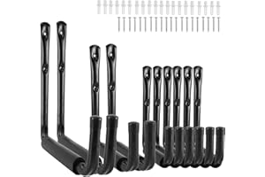 Homtone 10 PCS Ganchos de Pared Gigante Pesado Antideslizante de Jardín y Garaje, Soporte Ganchos de Organización de Pared para Colgar Escalera Herramienta Manguera Bicicleta