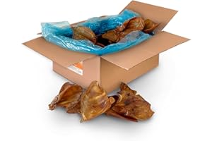 UPRAW Extra Large Pigs Ears For Dogs 50 PACK - Delicious Tasting Naturally Air-Dried - High in Protein Aids Muscle and Tissue Repair - Contains Collagen for Healthy Coats.