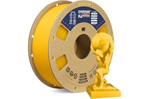 OVERTURE PLA Plus (PLA+) Filament 1.75mm PLA Professional Toughness Enhanced PLA Roll, Cardboard Spool, Premium PLA 1kg(2.2lbs), Dimensional Accuracy 99% Probability +/- 0.03mm(Yellow)
