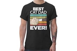 Shirtracer - T-Shirt Herren - Katzenbesitzer Geschenk Katze - Best Cat Dad Ever Katzenliebhaber Katzenfan Geschenk