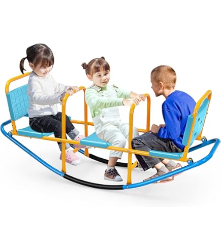 Stargo-Wippe Kinder Outdoor, 360° drehbar mit verstellbarem Rahmen 116-177 cm, Spielgeräte für