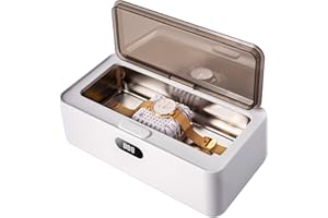 SWAREY Ultrasonic Jewellery Cleaner 500ML Professional Ultrasonic Cleaner with Basket and 5 Time Settings 45000Hz Jewellery Cleaner Ultrasonic Machine for Glasses Rings Dentures Watches Coins Tools