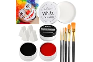 CYPEDO Halloween Schminke Schwarz Weiß Rot Set Profi Face Body Painting Clown Joker Skull Face Make Up Kit Children's Make-Up Carnival Make Up Set Theatre Makeup Kit Vampire Monster Zombie Makeup SFX Makeup