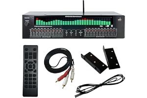 31-Bands Digital Equalizer, Ljudvisualiserare med LED-spektrumdisplay | Professionell Grafisk Equalizer med 31 Dynamiska Kanaler, Dubbel 10-Bands Oberoende Ljudkontroll, Ljudprocessor för Studio