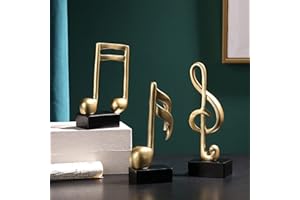 CINY 3 Pieces Music Note Ornament Musical Sculpture Statue Music Notes Keys Music Decor Resin Music Sculpture Set for Home Piano Gifts Souvenirs Resin Gold