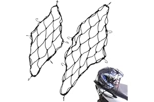 SANTOO 2 STK Motorrad Gepäcknetz Fahrrad Netz Helmnetz mit Haken Sicherungsnetz elastisches Gepäckband für Motorrad Fahrrad (30 x 30 cm;40 x 40cm)