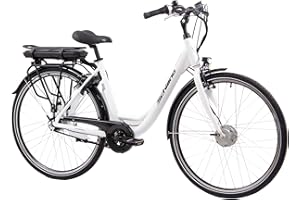 F.lli Schiano E-Moon, Bici Elettrica da Città 28 Inches per Adulti, 36V 13Ah Batteria Rimovibile, Motore 250W 40Nm, City Ebike, Bianco