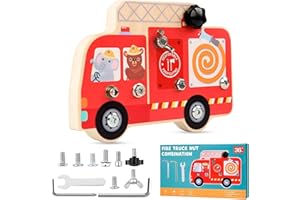 BOOAEE Cacciavite Montessori, Tavola per Cacciavite in Legno, Giocattoli in Legno Autobus Bambini Stringere le Viti, Tavola per Cacciavite, Tavola per Cacciavite Montessori, Giochi in Legno Cacciavite