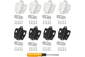 Roosea 8 PCS Push to Open Door Catches Magnetic Door Catch Magnetic Pressure Touch Release Catches Push to Open Magnetic Door Catch Strong Magnetic Cupboard Catches for Cupboards Wardrobe Cabinet