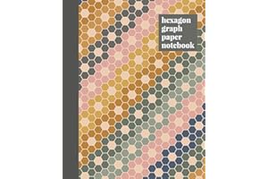Hexagon Graph Paper Notebook: Hexagonal Grid Paper Journal for Design and Drafting | English Paper Piecing Quilt Flower Pattern Cover Design in Earthy Pastel Colors
