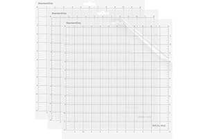 ‎REALIKE REALIKE Schneidematte mit Standardgriff für Silhouette Cameo 3/2/1,12x12 Zoll 3er-Pack Klebstoff klebrig Cutting Mat 3er-Pack Flexibler rutschfester Ersatz Vinyl zum Basteln