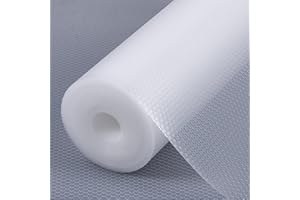 STAHOM Revestimiento de cajones no Adhesivo, revestimientos de estantes para gabinetes de Cocina revestimientos de refrigerador Impermeable Alfombrillas de EVA a Prueba de Aceite Transparente 44.5x200cm