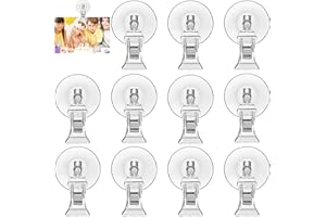 HAVACUE ㅤ Havacue 12 Pièces Ventouse Pince, Transparent avec Clip et Crochet pour Ticket de Stationnement, Aquarium, Fenêtre, Verre