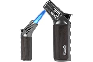 M TIME C CLUB Bruciatore a gas da cucina ricaricabile con fiamma regolabile – Bruciatore flamber per crème brûlée, barbecue, fai da te, campeggio e creazione di gioielli, antivento e sicuro (senza gas)