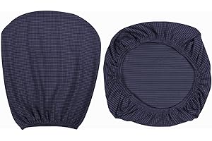Yikko 1 set di coprisedili per sedia e schienale in spandex morbido elasticizzato, lavabili per sedie da ufficio, sedie da pranzo, decorazione per feste di matrimonio (blu scuro)